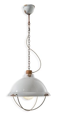 Подвесной светильник Ferroluce Industrial C1680 Ø40 см с решёткой