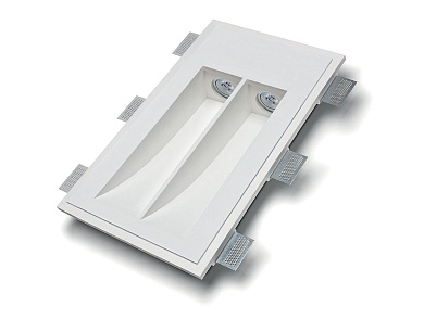 встраиваемый настенный светильник из керамики с асимметричным вырезом