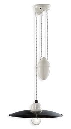 Подвесной светильник Ferroluce B&W C1616 Ø30 см с регулировкой высоты