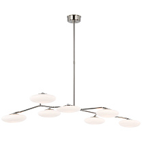 Brindille XL Articulating Linear Chandelier полированный никель с белым стеклом