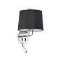 24033-03 MONTREAL CHROME WALL LAMP WITH READER BLACK LAMPSH настенный светильник Faro barcelona — фото 2