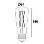LED FILAMENT T64 E27 6W 2200K - SMOKE Delta Light лампа — фото 1