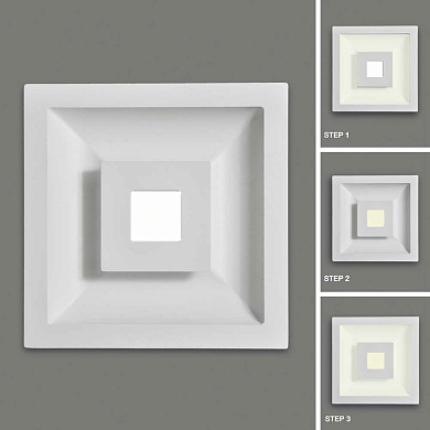 встраиваемый светильник квадратной формы белого цвета