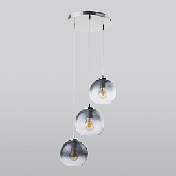 a050167 TK Lighting Santino подвесной светильник с тремя шарообразными стеклянными плафонами на тросах