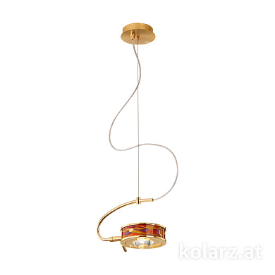 Kolarz Infinity 5030.30130.000/aq40 подвесной светильник золото 24 карата ø24cm высота 20cm макс. высота 190cm 1 лампа g9