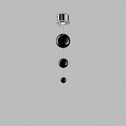 Metal Lux Bolero PL 1L Round потолочный светильник с тремя стеклянными плафонами чёрный; хром 251.501.03
