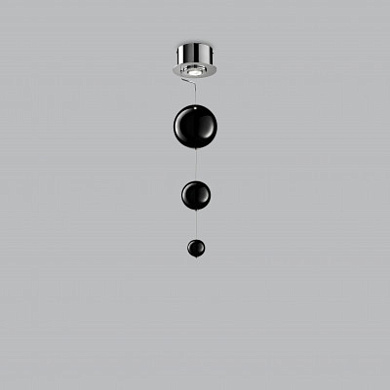 Metal Lux Bolero PL 1L Round потолочный светильник с тремя стеклянными плафонами чёрный; хром 251.501.03