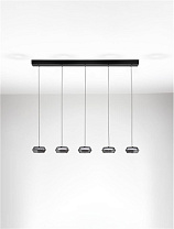 Triac Dimmable Sandy Black Aluminium & Clear Glass LED 40Watt 220-240Volt 1600Lm IP20 3000K L:108 W:14 H:160 cm
