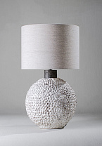 Clay White and Very Decayed Silver shown with 16 Tall Cylinder in Natural Linen and Cream Card lining