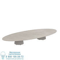 СТОЛ CONIX ELLIPSE 320X140 CM НИЗКИЕ НОЖКИ ДЛЯ ГОСТИНОЙ БЕТОН ЦЕМЕНТ СЕРЫЙ - СТОЛЕШНИЦА CEMENTO LUMINOSO КЕРАМИЧЕСКАЯ Royal Botania