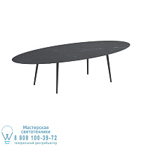 СТАНДАРТНЫЙ ОБЕДЕННЫЙ СТОЛ STYLETTO 320X140CM, АЛЮМИНИЕВЫЕ НОЖКИ, АНТРАЦИТОВАЯ КЕРАМИЧЕСКАЯ СТОЛЕШНИЦА NERO MARQUINA Royal Botania