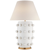 Linden Table Lamp гипсовый белый с льняным абажуром
