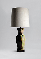 Cardamom Stripe shown with 14 Bongo in Natural Linen with Cream Card lining