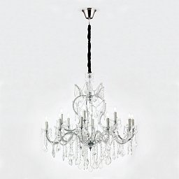 LU 2391/12+6 MT-silber Orion Theresa крупная хрустальная люстра с многоярусными рожками и декоративной арматурой