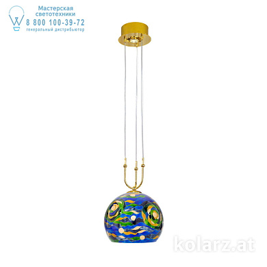 Kolarz LUNA 0392.31+1M.3.Aq.BG подвесной светильник золото 24 карата ø30cm высота 200cm мин. высота 60cm 1+1 лампа e27+gu10
