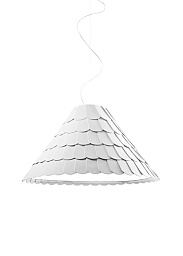 F12A03 White Fabbian Roofer подвесной светильник белый конусообразный