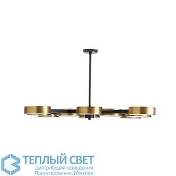 89108 Arteriors Linus подвесная люстра с горизонтальными рожками и цилиндрическими плафонами цвета бронзы