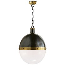 Hicks Extra Large Pendant бронза и полированная старая латунь с белым стеклом