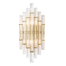 SARAGOSA AP2 BRASS/TRANSPARENTE Crystal Lux SARAGOSA настенное бра с множеством прозрачных стеклянных трубок на латунном основании