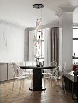 Triac Dimmable Matt Black & Chrome Steel Clear & Sand Glass LED 14Watt 220-240Volt 412Lm IP20 3000K D:40 H:210 cm