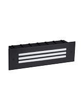 Sandy Black Aluminium, Polycarbonate & Glass LED 6Watt 220-240Volt 79Lm IP65 3000K L:25.6 W:5.3 H:7.6 cm