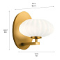 Pim 8" 1 Light Wall Sconce with Satin Etched Cased Opal Glass Fox Gold настенный светильник 52229FXG Kichler — фото 6