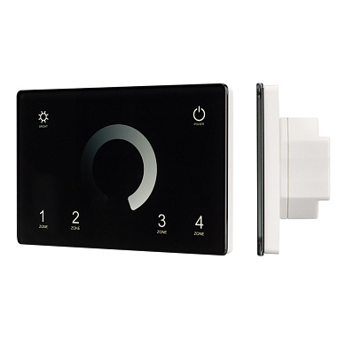 028399 Arlight Панель Sens SMART-P79-DIM Black (230V, 4 зоны, 2.4G)