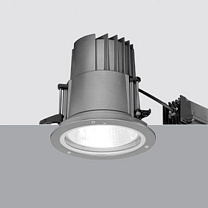 iRound Ceiling-mounted recessed luminaire with IP66 protection rating, large body with box, Neutral White COB Leds, fixed Flood Optic - Dimm. DALI 34.1W 3763.5lm - 4000K - DALI-2 - Colour: Grey