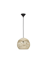 Natural Rattan Sandy Black Steel Base Black Fabric Wire LED E27 1x12 Watt 100-240 Volt IP20 Bulb Excluded D: 30 H: 195 cm