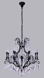 MAGNIFICO SP13 BLACK/TRANSPARENT Crystal Lux MAGNIFICO подвесная люстра с хрустальными подвесками и металлическим каркасом