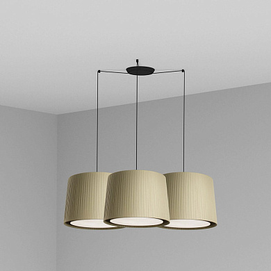 подвесной светильник черный с зелёными абажурами 3L