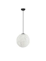 White Handmade Art-Made Line & Paper Pulp Black Fabric Cable LED E27 1x12Watt 100-240Volt IP20 Bulb Excluded D:40 H:200 cm