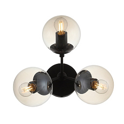 SL549.411.03 ST-Luce Stampo настенное бра с тремя стеклянными плафонами на чёрном основании