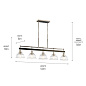 Eastmont 5 Light Linear Chandelier with Clear Glass Polished Nickel and Walnut Wood люстра 52404PN Kichler — фото 6