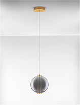 Brass Gold Metal & Smoke Gray Glass LED 8 Watt 220-240 Volt 934Lm 3000K IP20 D:22 H:200 cm