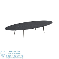 ВЫСОКИЙ СТОЛ STYLETTO 320X140CM, АЛЮМИНИЕВЫЕ НОЖКИ, БРОНЗОВАЯ КЕРАМИЧЕСКАЯ СТОЛЕШНЯЯ NERO MARQUINA Royal Botania