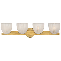 Carola 4-Light Bath Sconce полированная старая латунь с белым стеклом стриэ