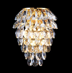 CHARME AP3 GOLD/TRANSPARENT Crystal Lux CHARME настенное бра с кристаллами янтарного оттенка в каскадной форме