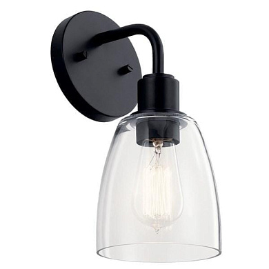 Meller 11" 1 Light Wall Sconce with Clear Glass Black настенный светильник 55100BK Kichler