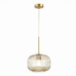 SL1154.313.01 ST-Luce Gran подвесной светильник с рифлёным стеклянным плафоном в форме шара
