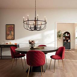 52305BK Kichler Capitol hill люстра с двенадцатью стеклянными плафонами на черной арматуре