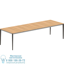 СТОЛ U-NITE 300X100CM БРОНЗОВЫЙ С СТОЛЕШНИЦОЙ ИЗ ТИКА Royal Botania