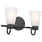 Erma 14" 2 Light Vanity Light Black настенный светильник 55125BK Kichler — фото 3