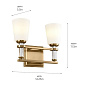 Rosalind 11.5" 2 Light Vanity Light Brushed Natural Brass настенный светильник 55146BNB Kichler — фото 10