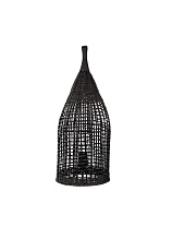 Black Rattan & Sandy Black Metal LED E27 1x12Watt 100-240Volt IP20 Bulb Excluded Cable Length: 185 cm D:21 H:54.5 cm