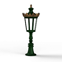 Louvre N° 7; one-piece clear glass Built-in LED 2700°K warm white 13W; British green