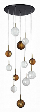 подвесной светильник с золотистыми кольцами