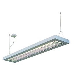LONG GRILL 2x 28W светильник подвесной для 2-х ламп Т5 по 28Вт, серебристый SLV 157514