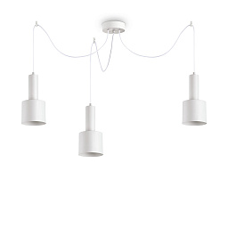 231587 Ideal lux Holly подвесной светильник с тремя белыми плафонами на гибких тросах