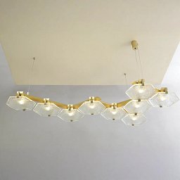PP-641 Patinas lighting Hexxa подвесной светильник из 9 шестиугольных стеклянных модулей